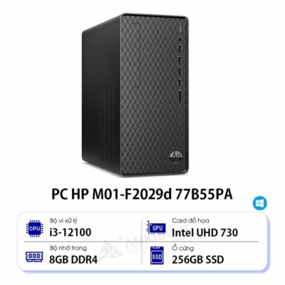 Máy tính để bàn đồng bộ HP M01-F2029d _ 77B55PA (i3-12100/8GB RAM/256GB SSD/WL+BT/K+M/Win 11)