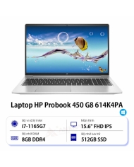 Laptop HP Probook 450 G8 614K4PA (Core™ i7-1165G7 | 8GB | 512GB | Intel® Iris® Xe | 15.6 inch FHD | Win 11 | Bạc)