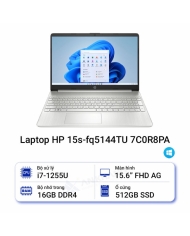 Laptop HP 15s-fq5144TU 7C0R8PA (Core™ i7-1255U | 16GB | 512GB | Iris® Xᵉ Graphics | 15.6 inch FHD | Windows 11 | Natural Silver)