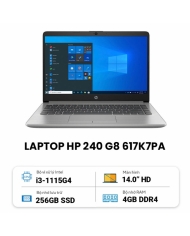 Laptop HP 240 G8 617K7PA (Intel Core i3-1115G4 | 4GB | 256GB | Intel UHD | 14.0 inch HD | Win 11 | Bạc)