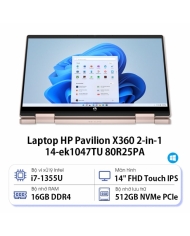 Laptop HP Pavilion x360 14-ek1047TU 80R25PA (Core i7 1355U/ 16GB/ 512GB SSD/ Intel Iris Xe Graphics/ 14.0inch FHD TouchScreen/ Windows 11 Home/ Gold/ Hợp kim nhôm/ Pen)