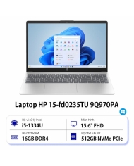Laptop HP 15 fd0235TU 9Q970PA (Core i5 1334U/ 16GB/ 512GB SSD/ Intel Iris Xe Graphics/ 15.6inch Full HD/ Windows 11 Home/ Bạc)
