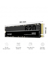 Ổ CỨNG SSD LEXAR NM620 256GB M.2 2280 PCIE 3.0X4 (ĐOC 3000MB/S - GHI 1300MB/S) - (LNM620X256G-RNNNG)